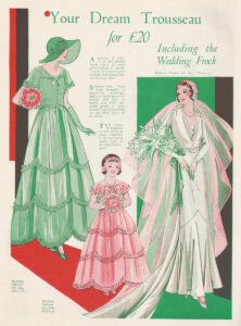 vintage fashion magazine page bridal party 1931