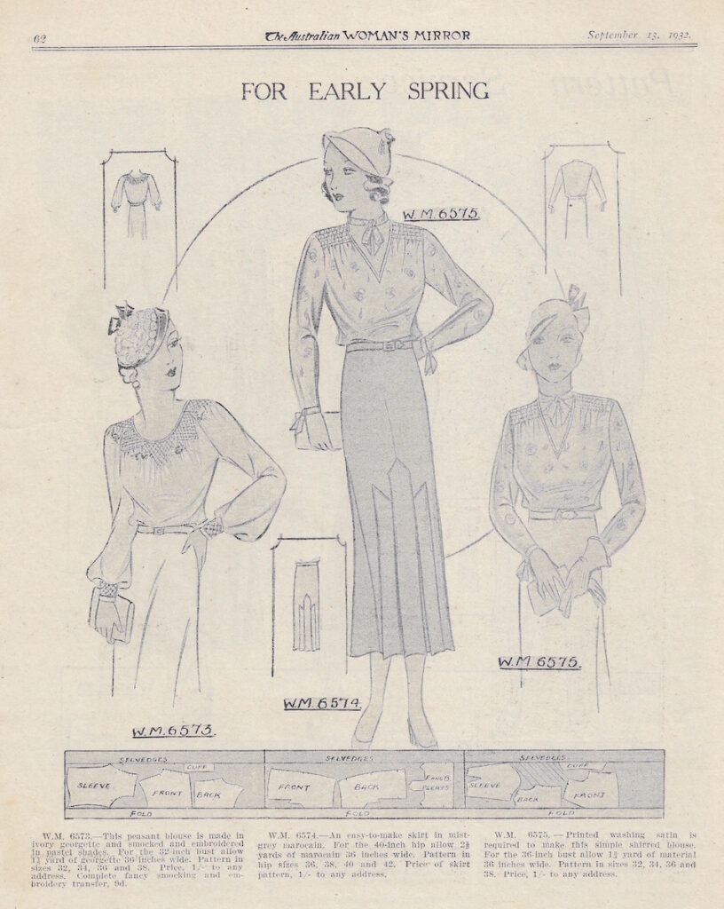 vintage blouses and skirt from 1932