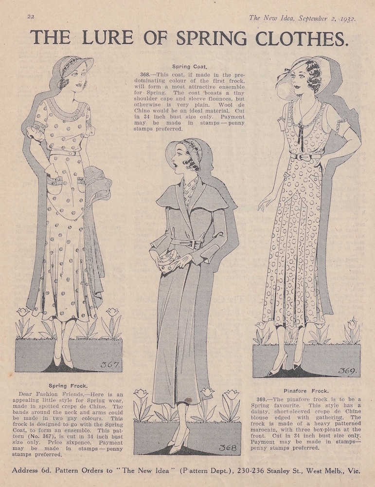 two dresses and a coat from spring 1932