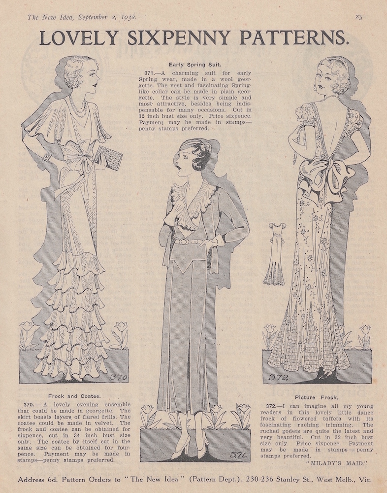 three spring evening dresses from 1932