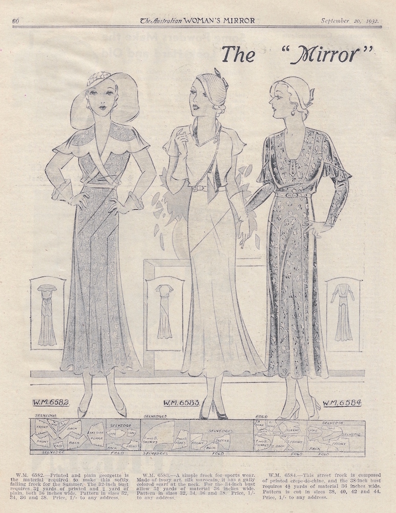 three vintage frocks with feature necklines