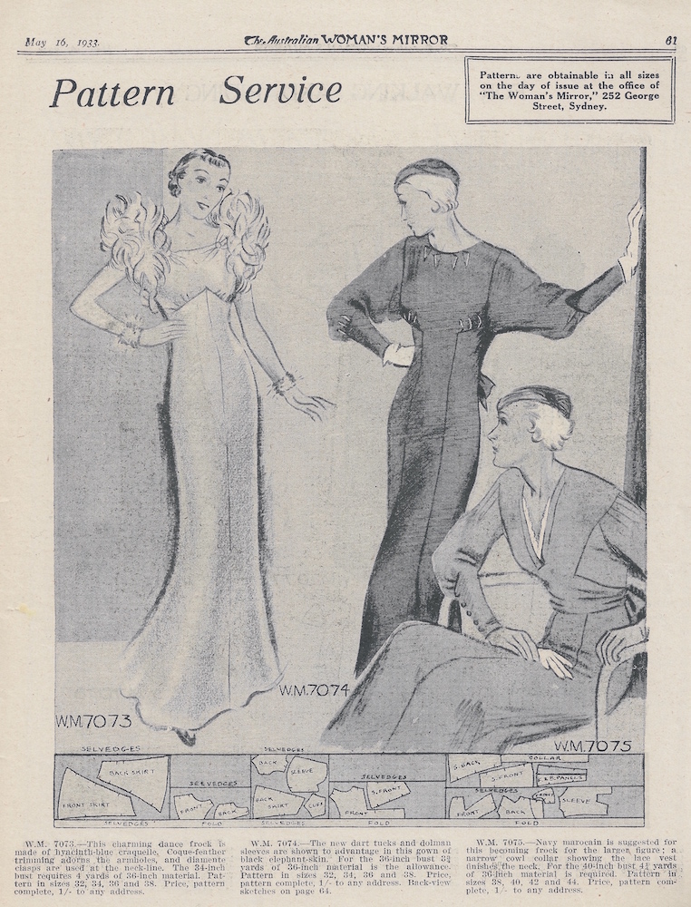 three dresses from autumn 1933