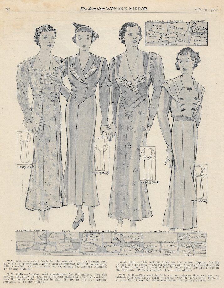 vintage day dresses 1934