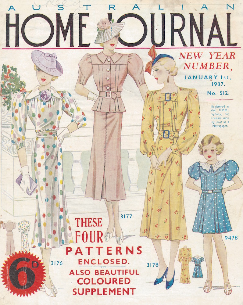 vintage home journal fashion magazine front cover 1937