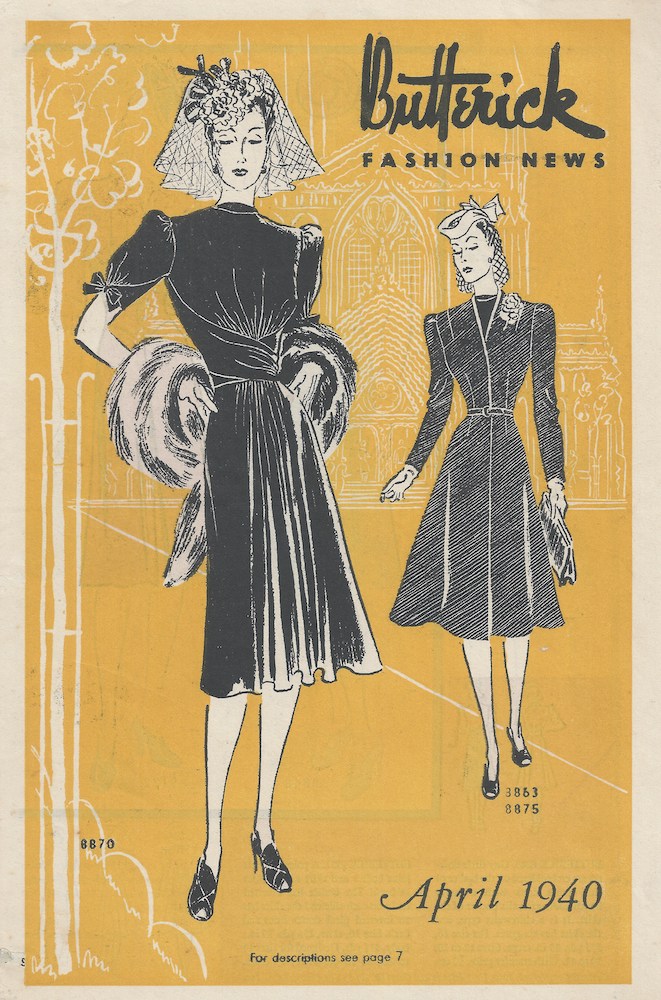 vintage butterick fashion news cover 1940