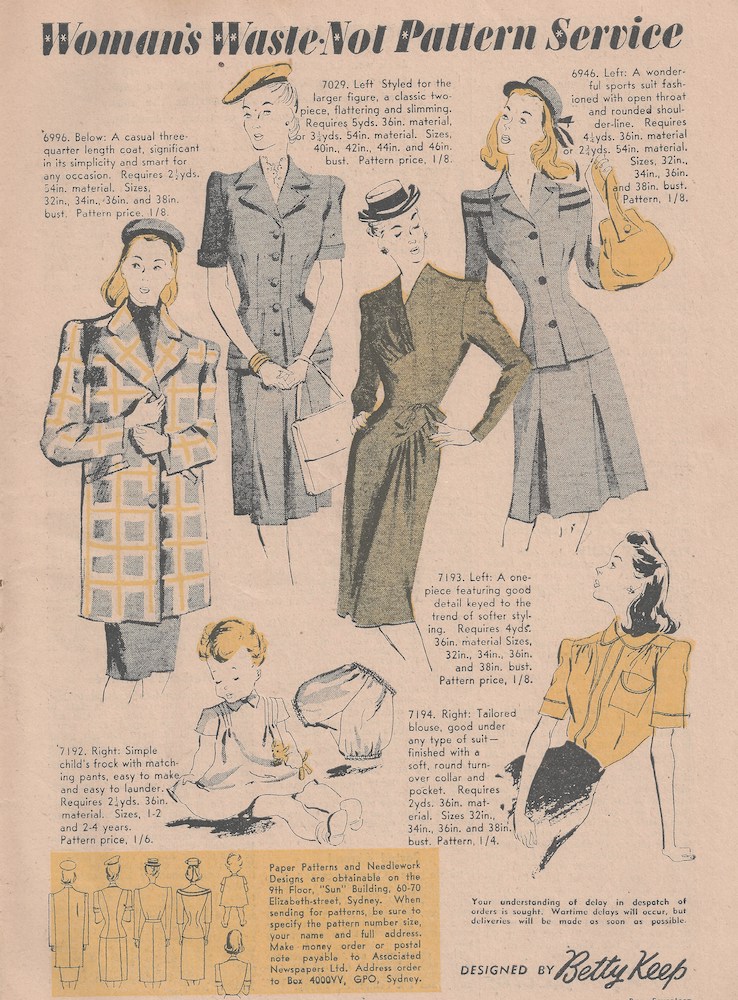 vintage women's fashion magazine page 1945