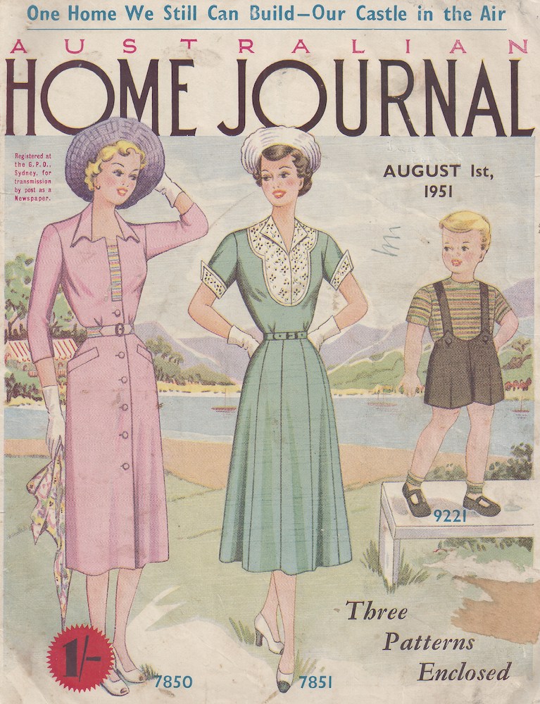 vintage home journal fashion magazine front cover 1951