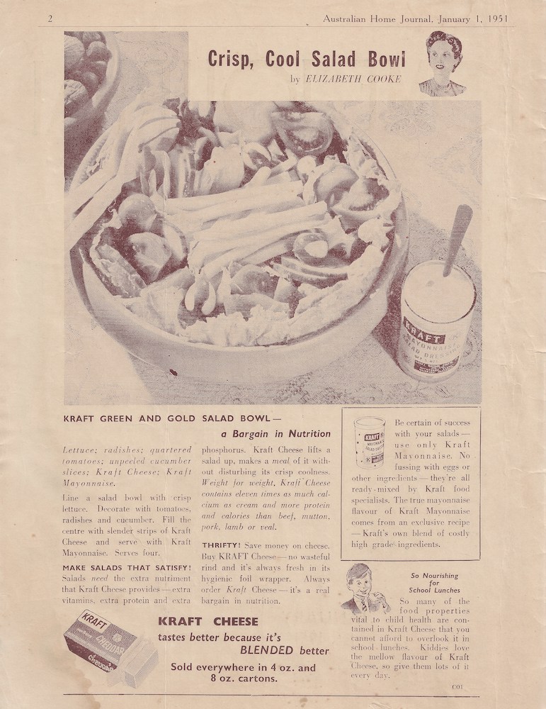 vintage kraft cheese advert with recipe