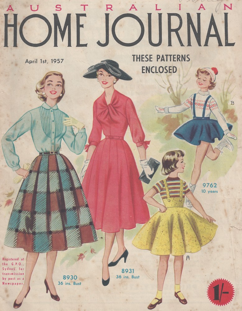 vintage home journal fashion magazine front cover 1957