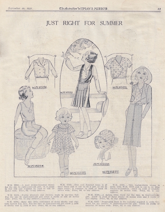 summer fashions for girls from 1932