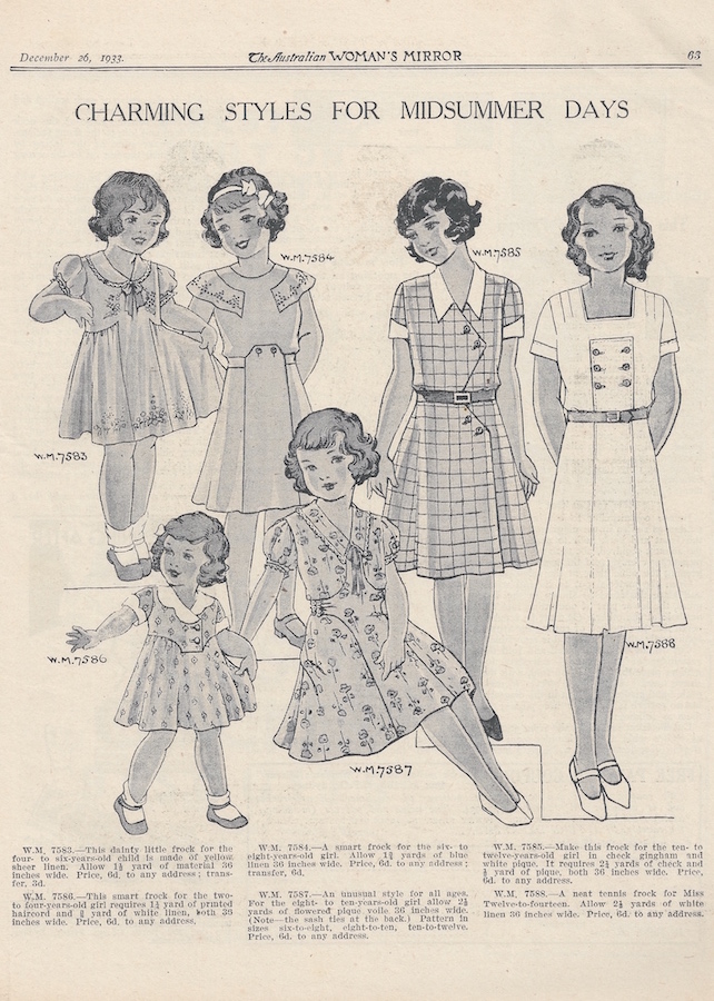 Summer dresses for girls from 1933