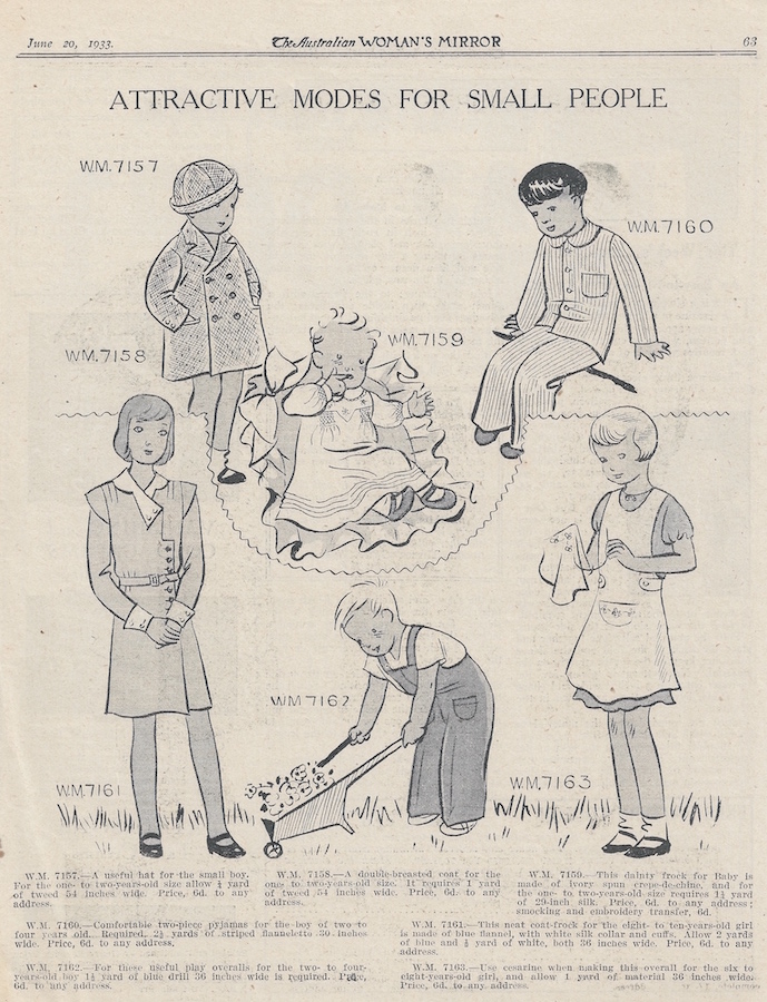 winter wear for girls and boys from 1933