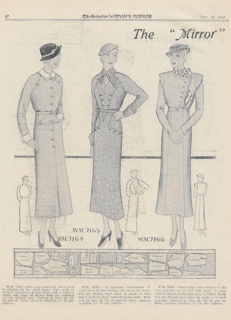 vintage women's winter dresses 1933