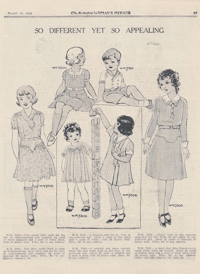 daywear for children from 1933