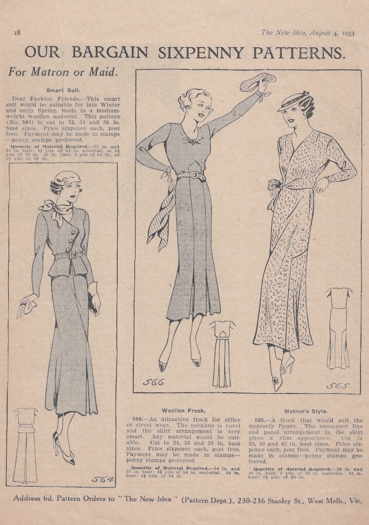 vintage women's wear from 1933