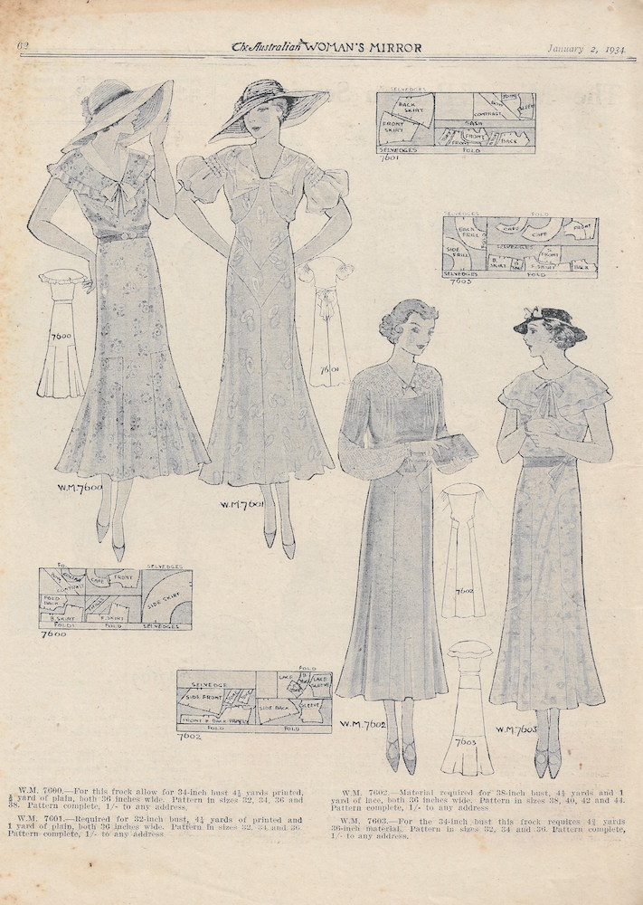 four day dresses from 1934