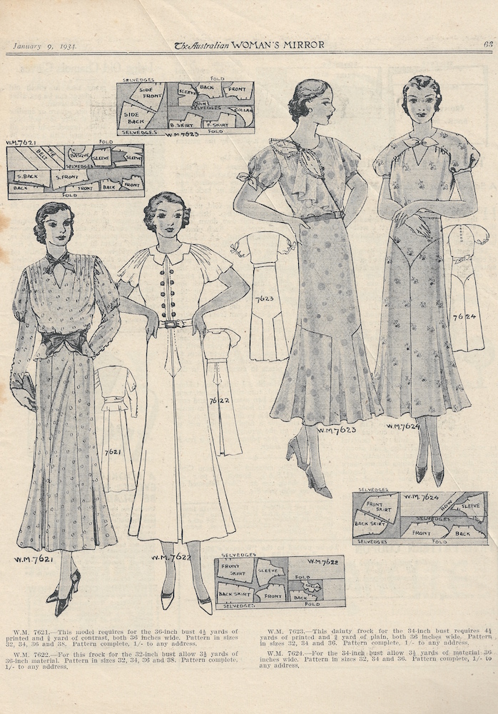 four summer dresses from 1934