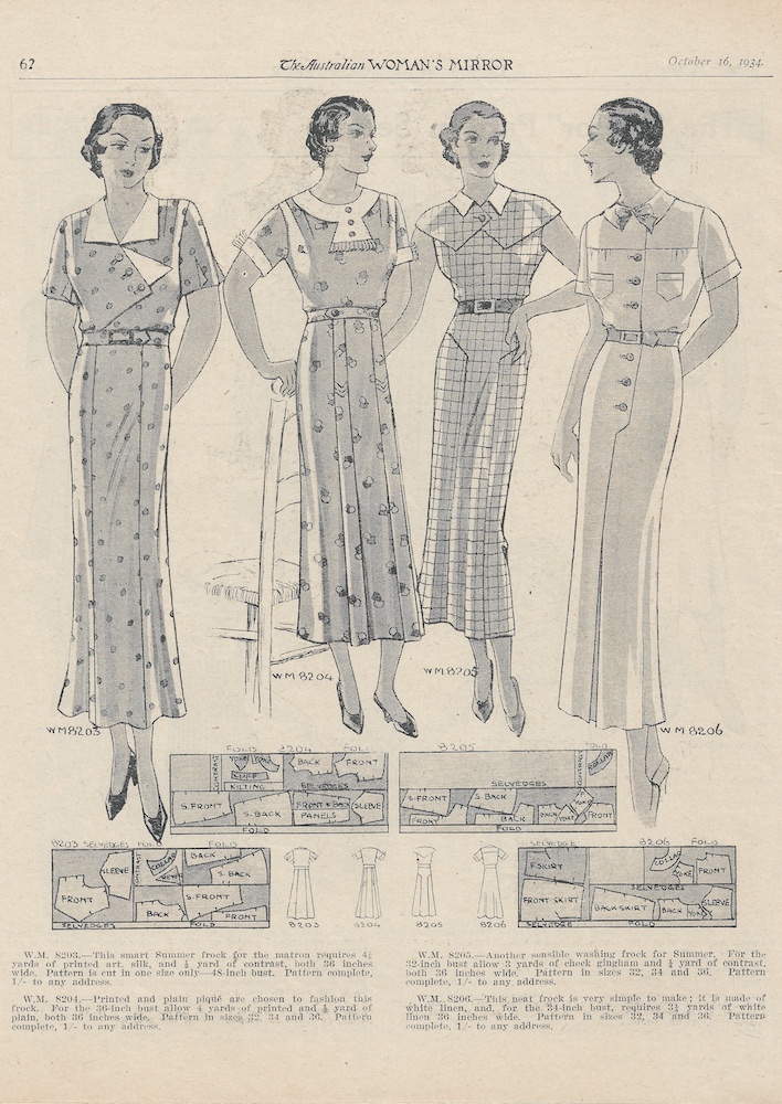 day dresses for spring from 1934