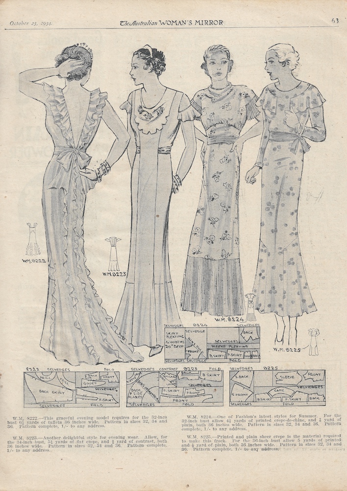 evening wear for spring from 1934