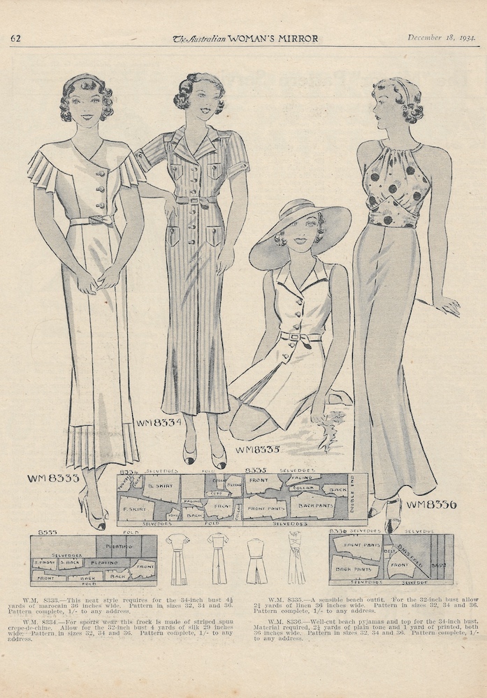 summer beach wear from 1934