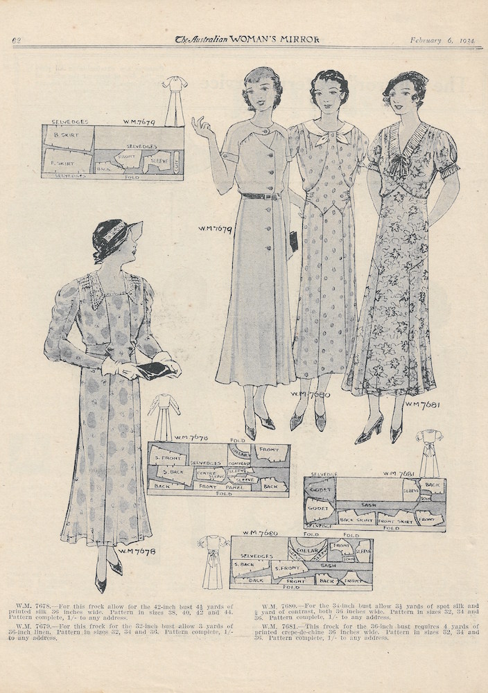 four summer dresses from 1934