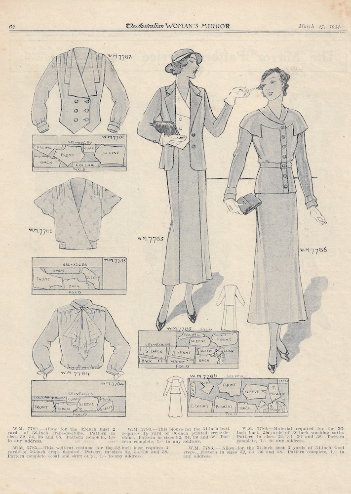 blouses and suits for autumn from 1934