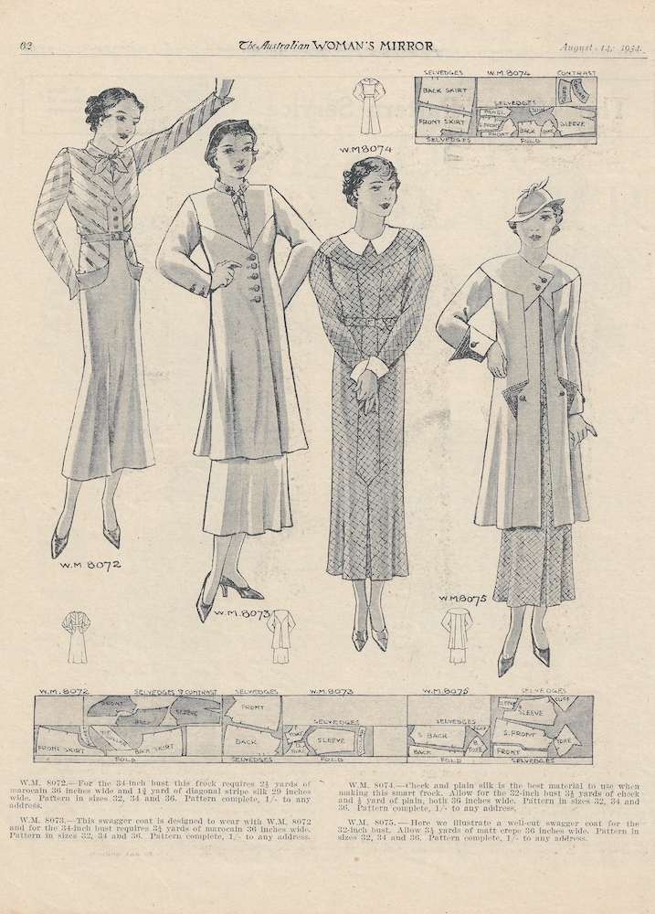 winter coats and dresses from 1934