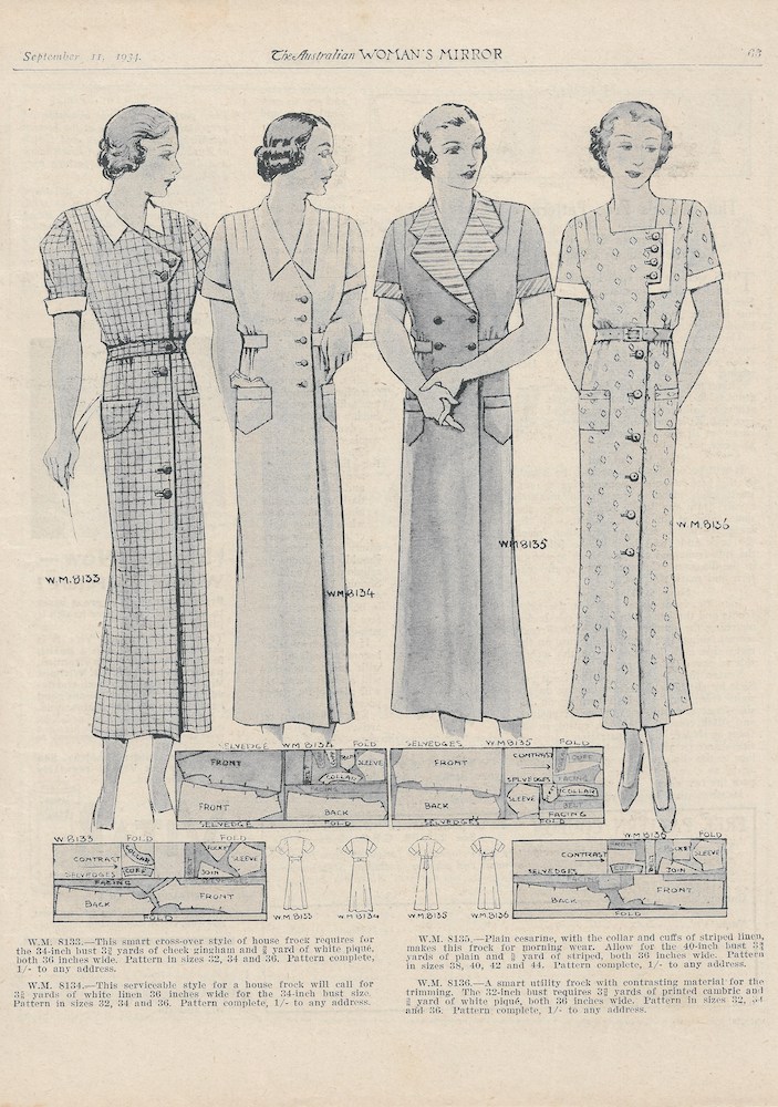 button features on spring dresses from 1934