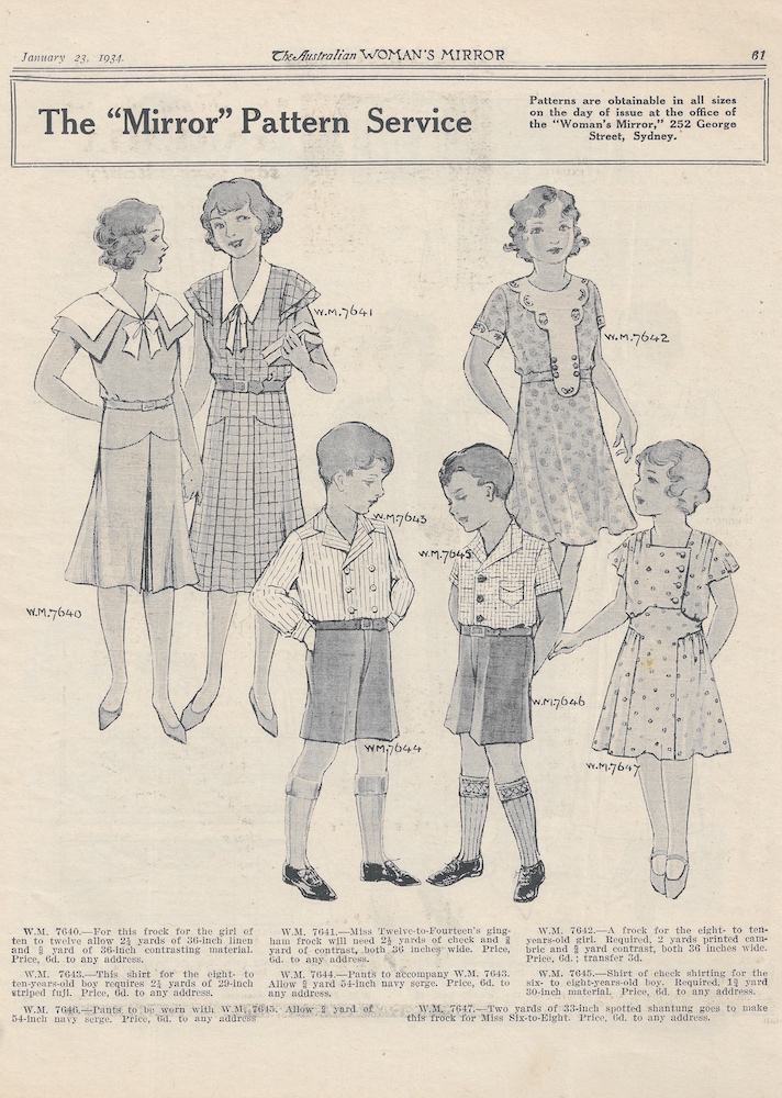 dresses for girls and outfits for boys from summer 1934