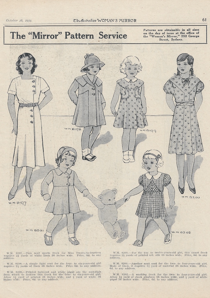 children's clothes for spring from 1934