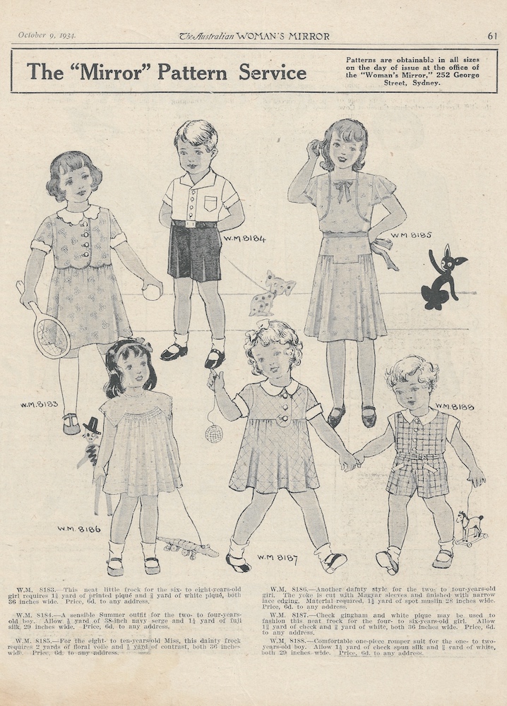 spring clothes for girls and boys from 1934