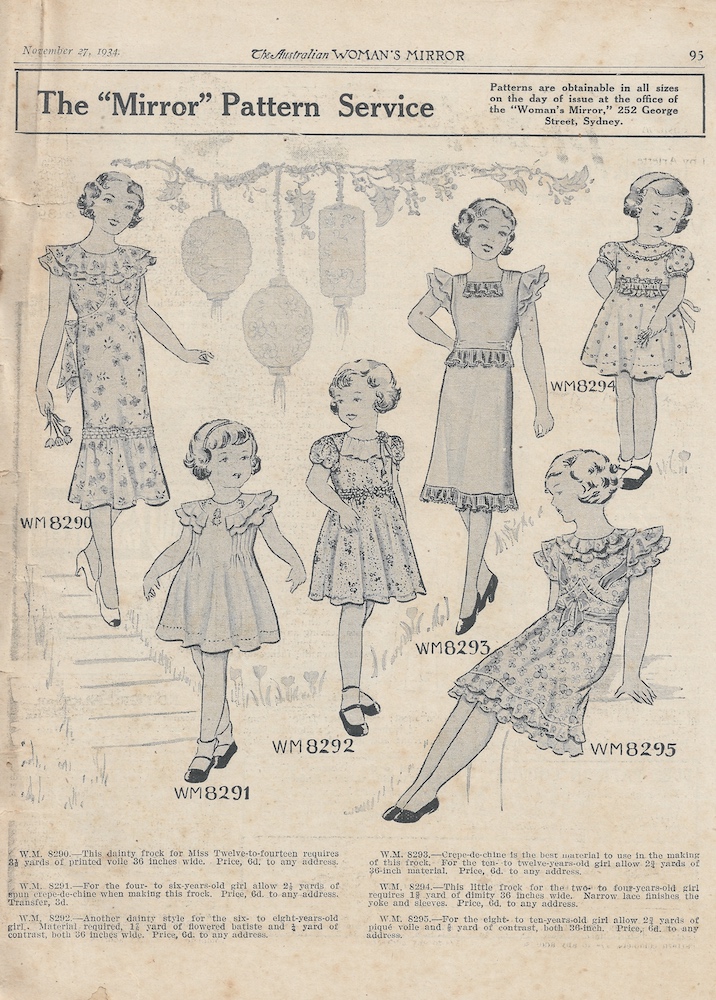 Party dresses for girls from spring 1934