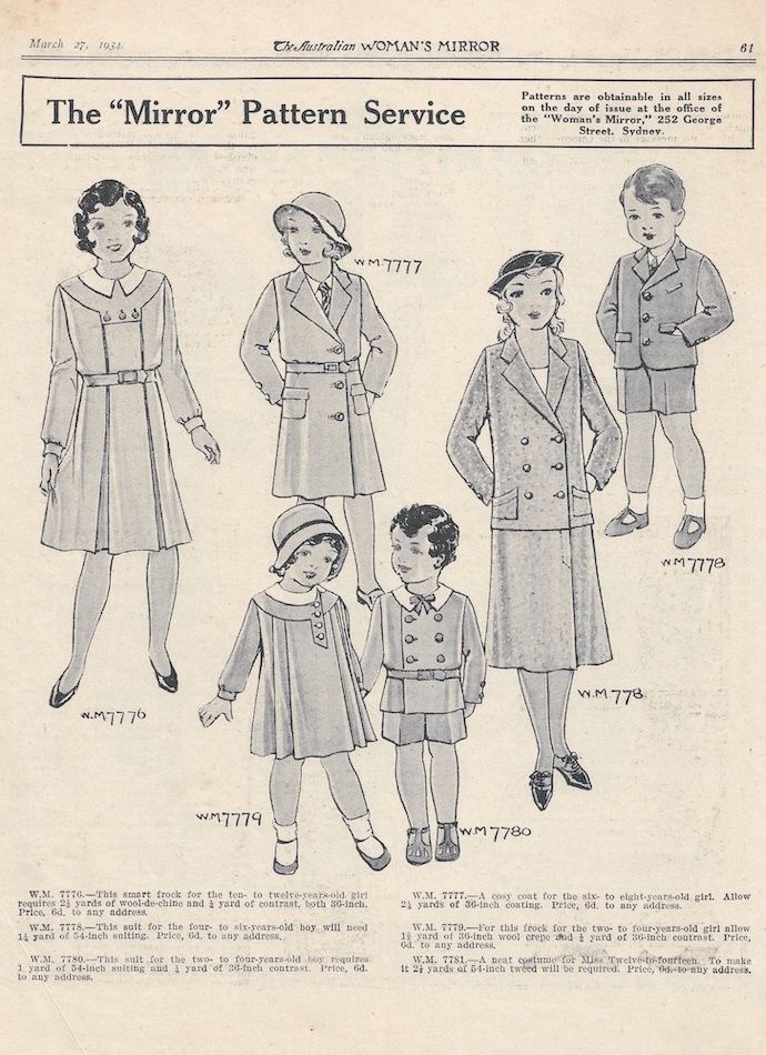 outfits for girls and boys from march 1934