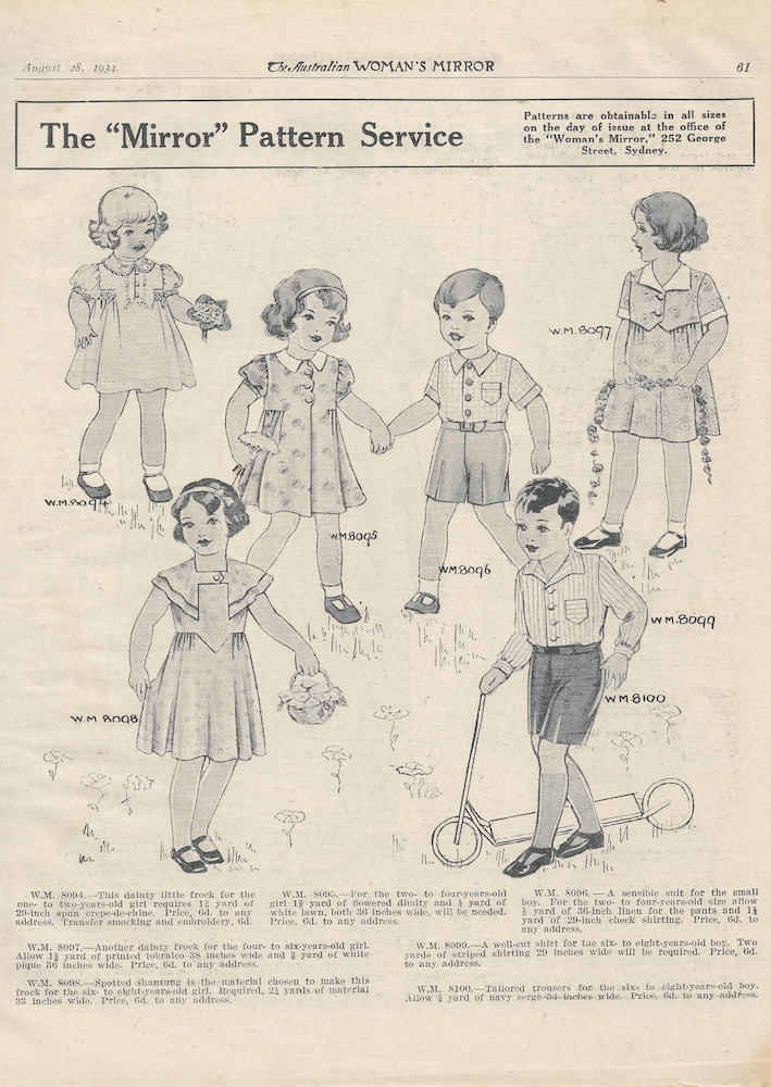 Outfits for play and sport from August 1934