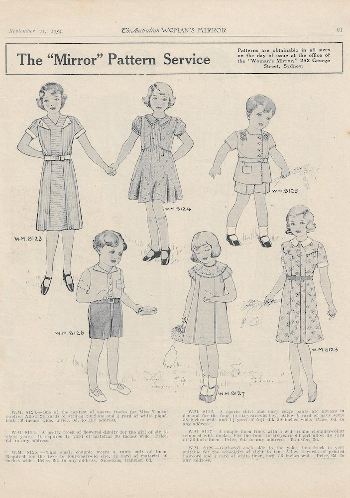 Autumn wear for boys and girls from Spring 1934