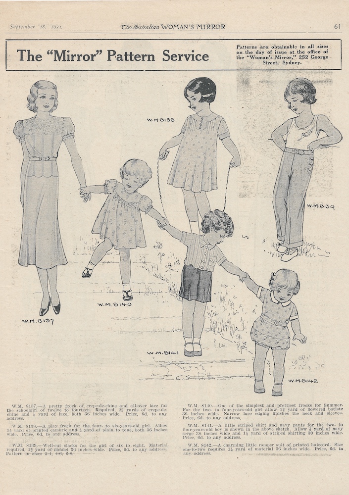 Outdoor wear for boys and girls from Spring 1934