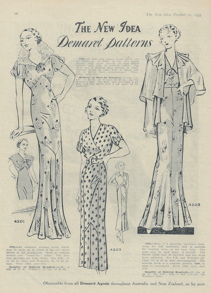 Evening gowns for spring from 1935