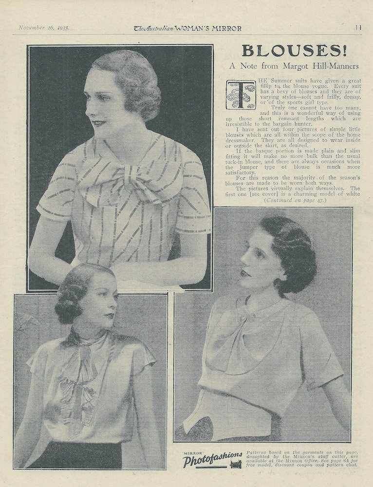 Blouses for spring from 1935