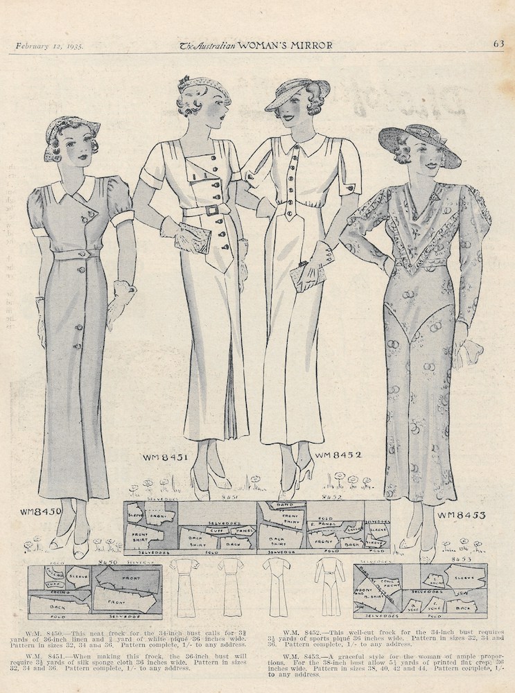 four pretty summer dresses from 1935