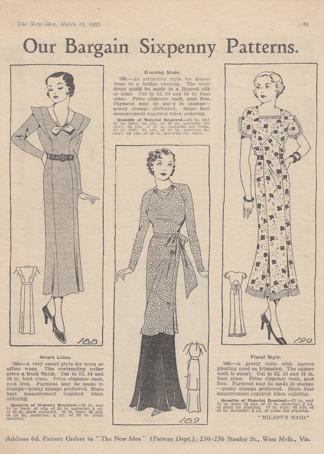 Day and evening wear for autumn 1935