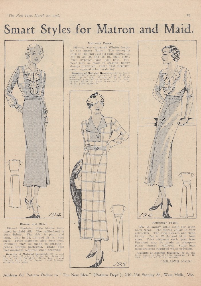 Three beautiful autumn outfits from 1935