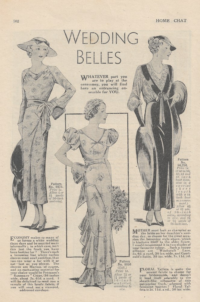 Outfits for an Autumn wedding from 1935