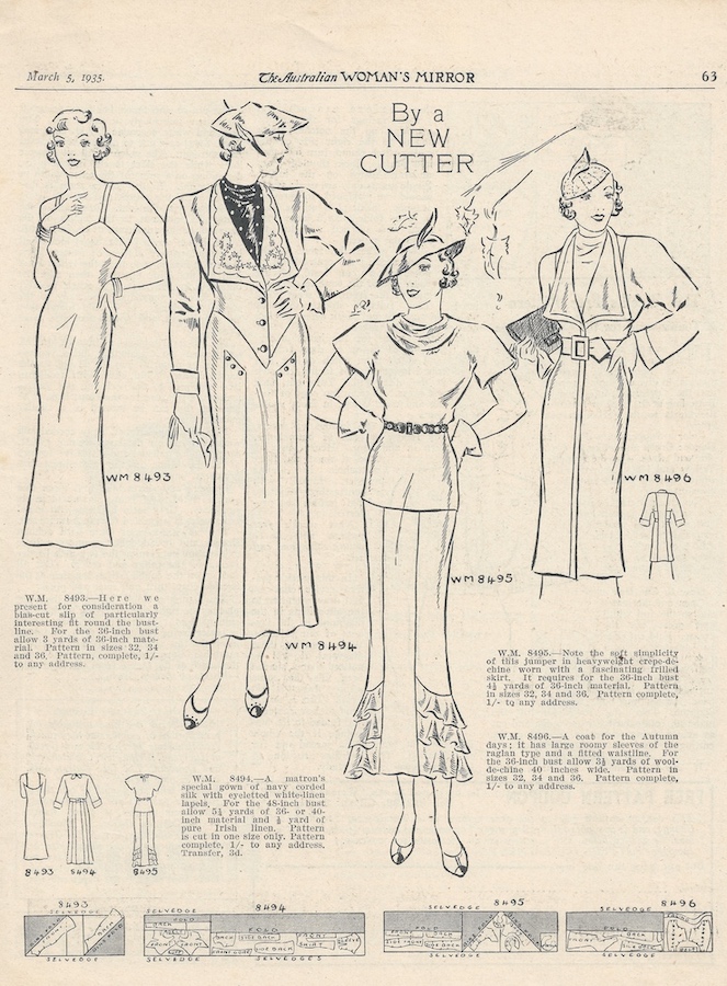 three outfits for autumn from 1935