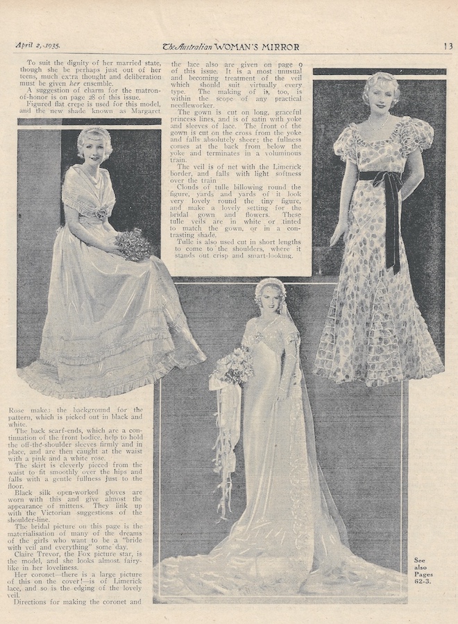 Brides and bridesmaids from 1935