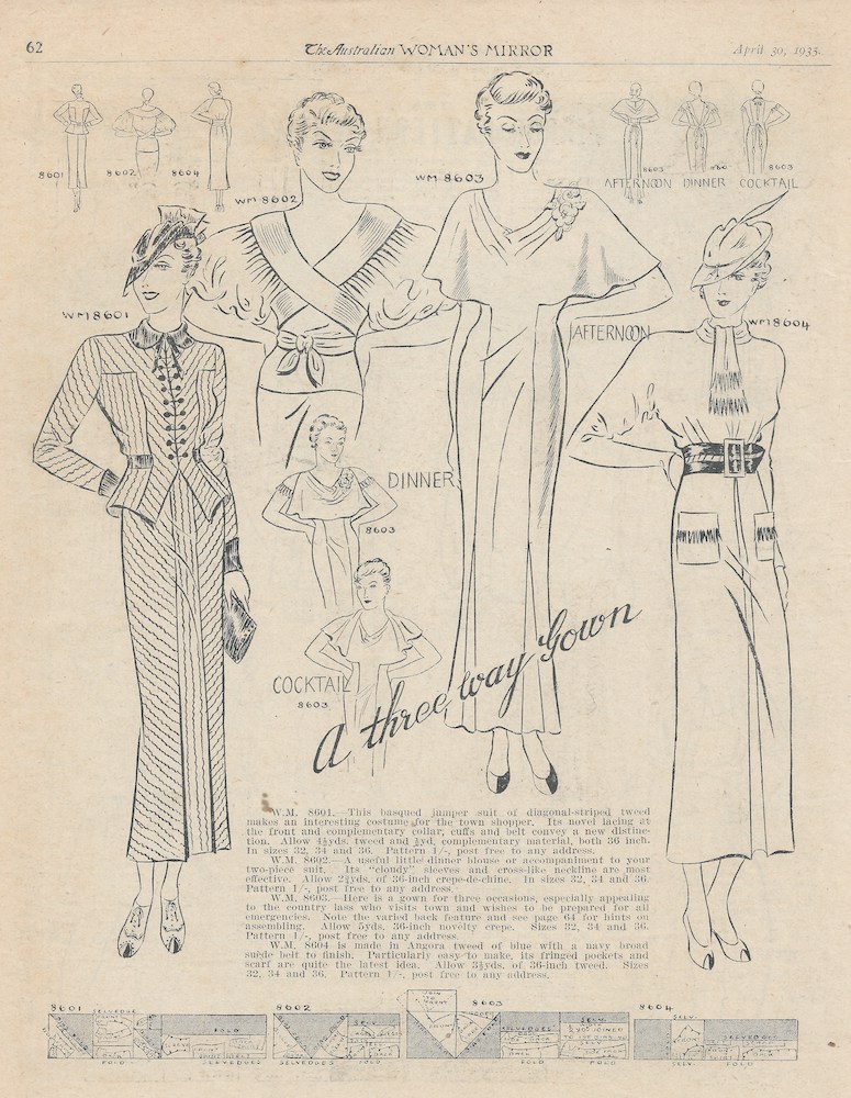 Afternoon and evening wear from autumn 1935