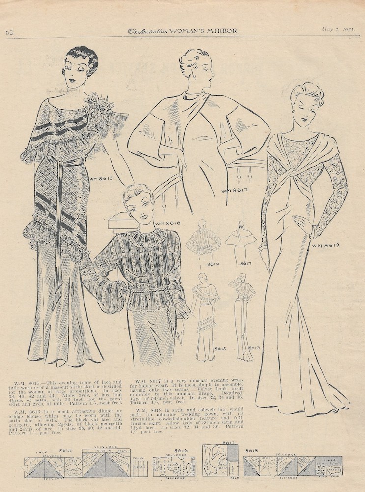 Autumn evening gowns from 1935