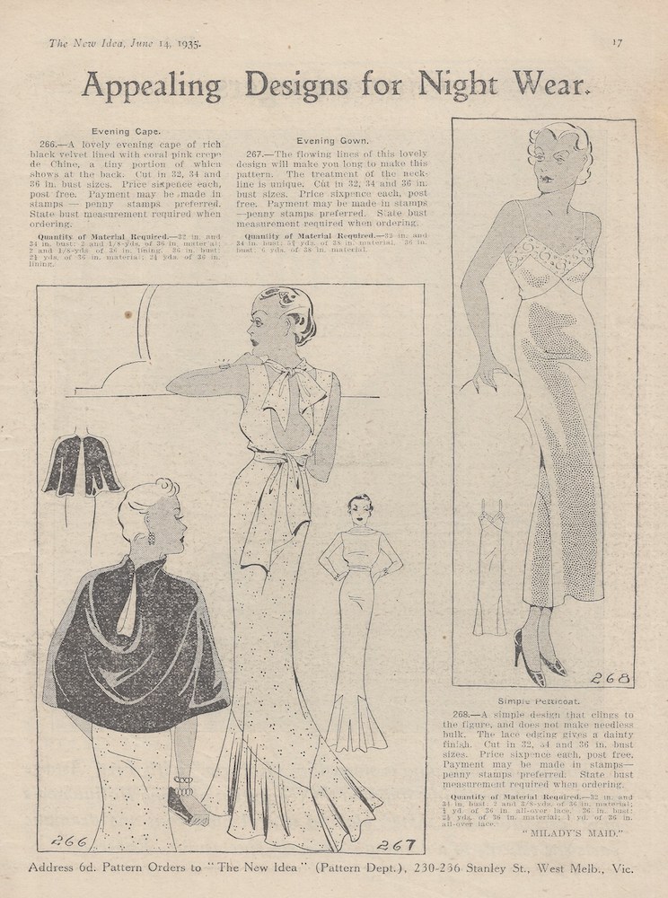 Evening wear and lingerie from 1935