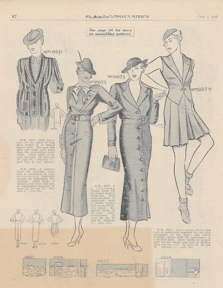 Day and sports wear from winter 1935