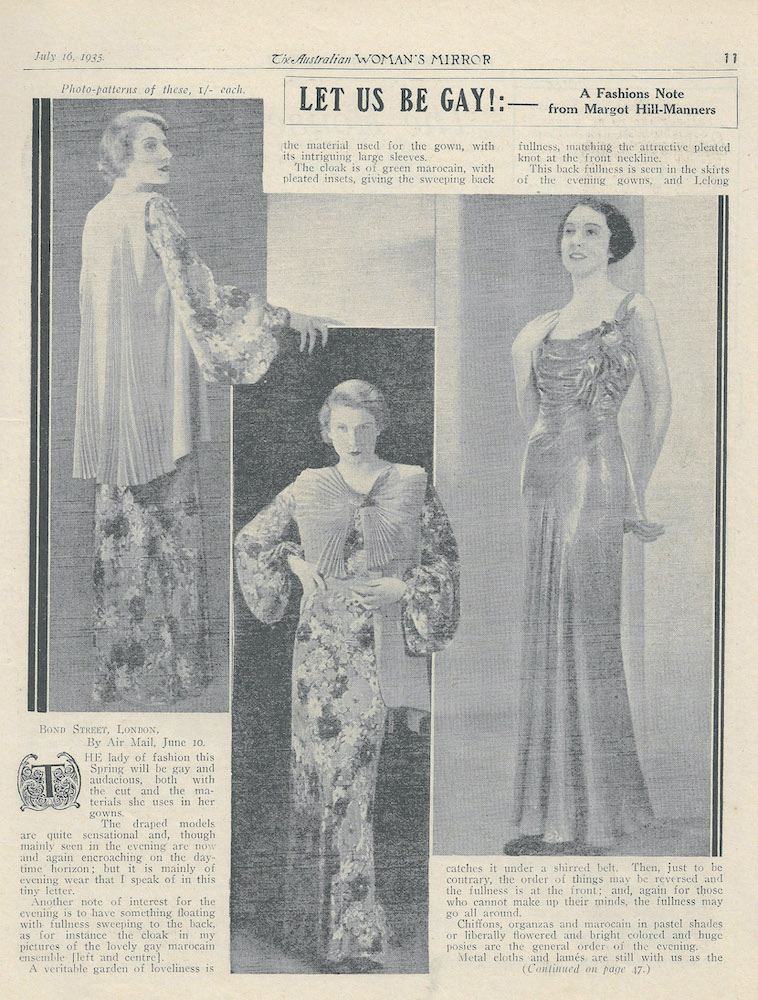 Evening wear for winter from 1935