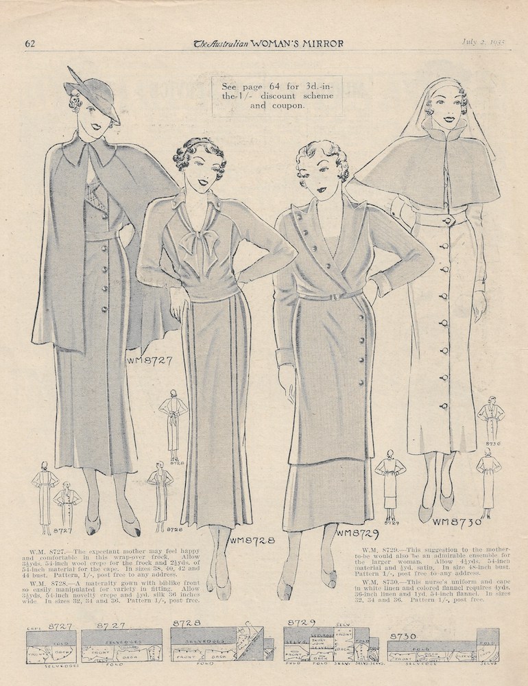 Dresses and capes from winter 1935